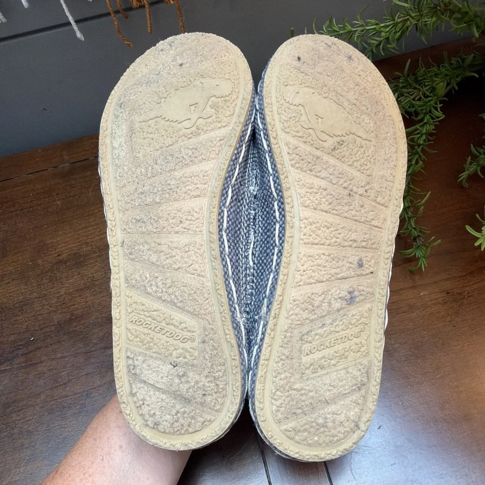 Rocket Dog Low Top Casual Espadrilles Shoes Women Size 6.5 Slip On Grey Blue